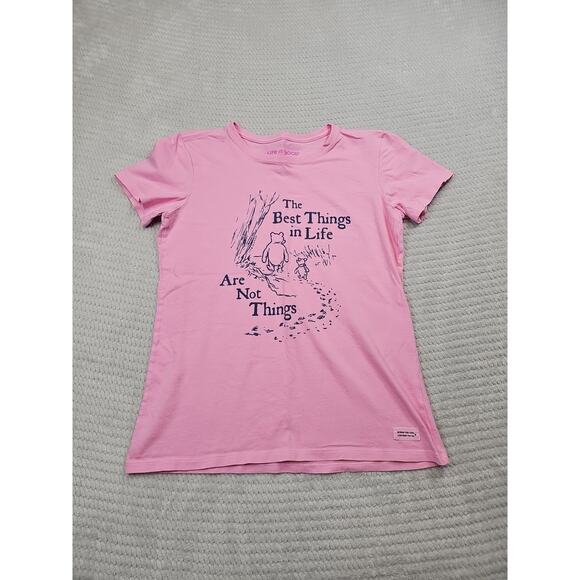 Life Is Good Shirt Womens Medium Crusher Pooh Bear The Best Things In Life - Picture 1 of 7